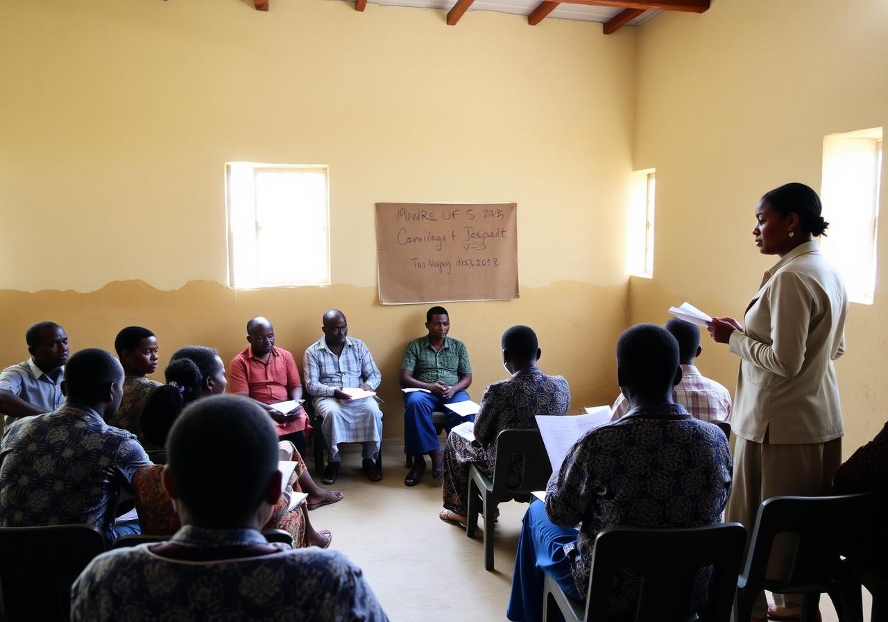 Atelier de formation des enseignants du primaire dans une salle de classe en Afrique